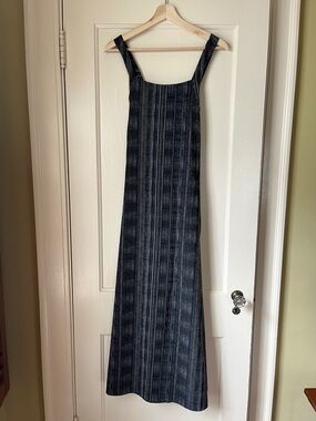 Athleta Black Striped Maxi Dress